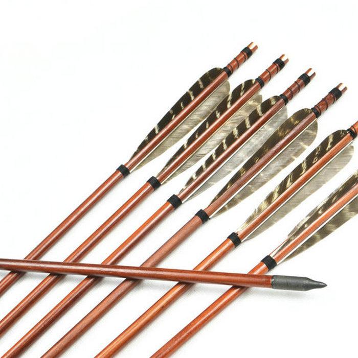 700x701 Best 12x Handmade Wooden Arrows Turkey Feather For 25 50lbs