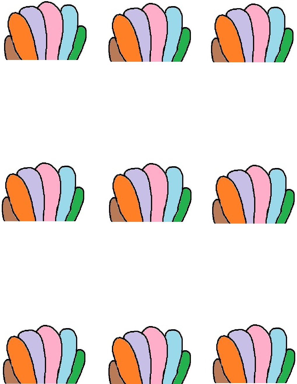 1019x1319 Turkey Clipart Feather Template