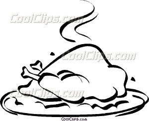 300x244 Turkey Dinner Vector Clip Art