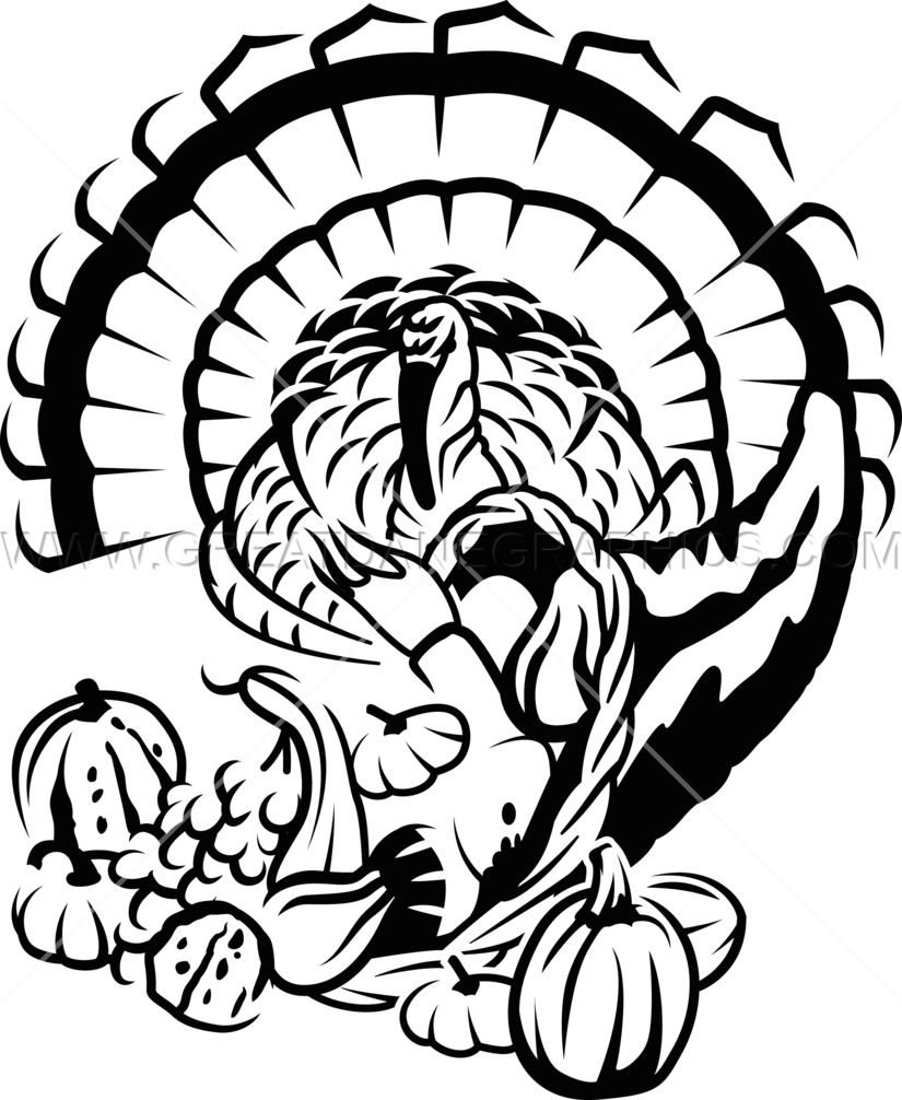 825x1006 Turkey Amp Cornucopia Production Ready Artwork For T Shirt Printing