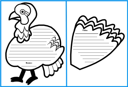 450x306 Turkey Writing Templates Happy Thanksgiving