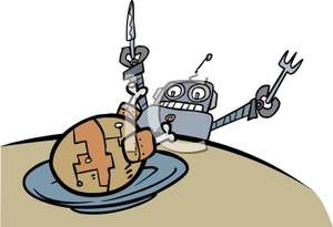 300x205 Robot Preparing To Eat A Robot Turkey
