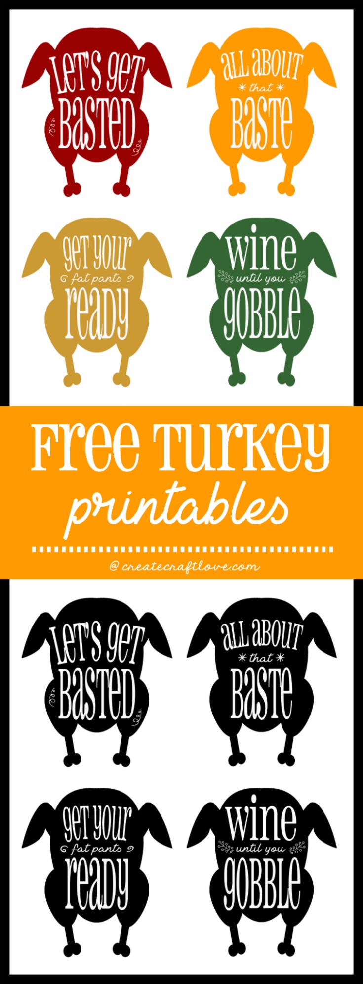735x1990 Turkey Printables For Thanksgiving (Free Download)
