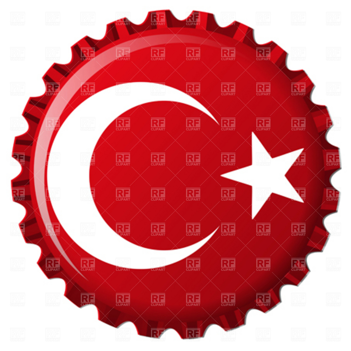 1200x1200 Turkey Stylized Flag On Bottle Cap Royalty Free Vector Clip Art