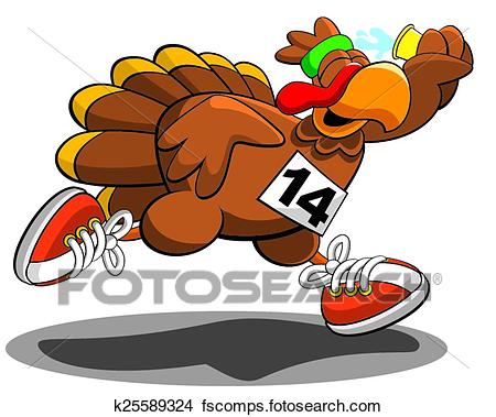 450x379 Clipart Of Turkey Trot K25589324