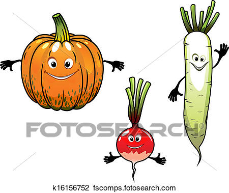 450x379 Clipart Of Radish, Turnip And Pumpkin Vegetables K16156752