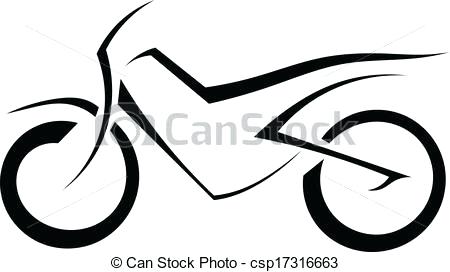 450x272 Can Stock Clipart Black Silhouette Of A Motorcycle On A White