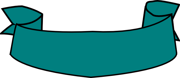 600x261 Teal Banner Curved Clip Art