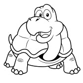 168x168 Black And White Turtle Holding A Pencil Clip Art Black And White