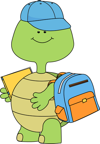 347x500 Boy Turtle Going To School Clip Art