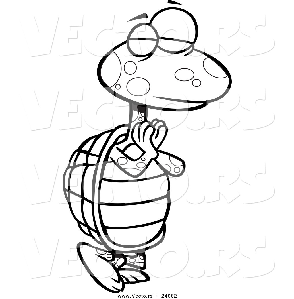 1024x1044 Vector Of A Cartoon Yoga Tortoise In A Pose