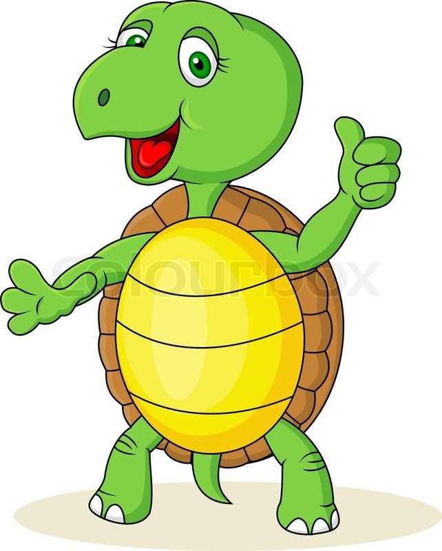 642x800 Turtle Cartoon With Thumb Up Stock Vector Colourbox