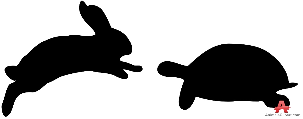 999x394 Rabbit And Turtle Silhouette Clipart Free Clipart Design Download