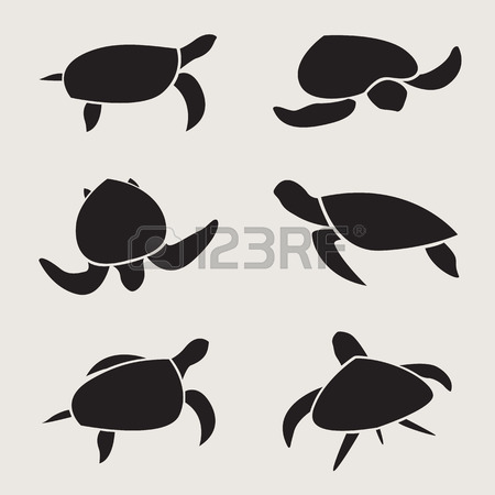 450x450 Turtle Silhouettes On The White Background Royalty Free Cliparts