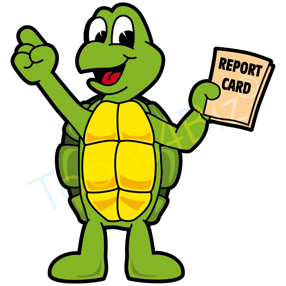 1000x1000 Turtle Mascot Holding Report Card Clip Art