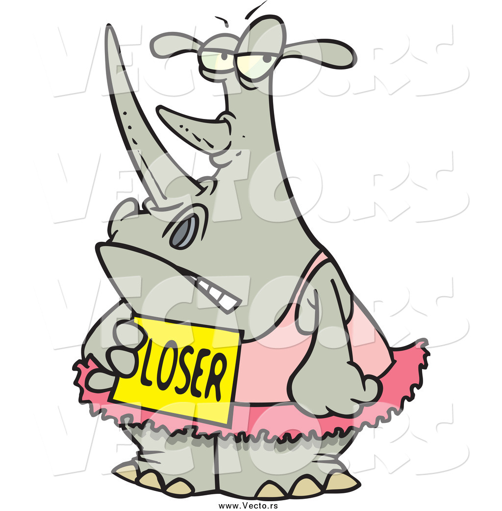 1024x1044 Vector Of A Cartoon Loser Ballerina Rhino In A Tutu By Toonaday