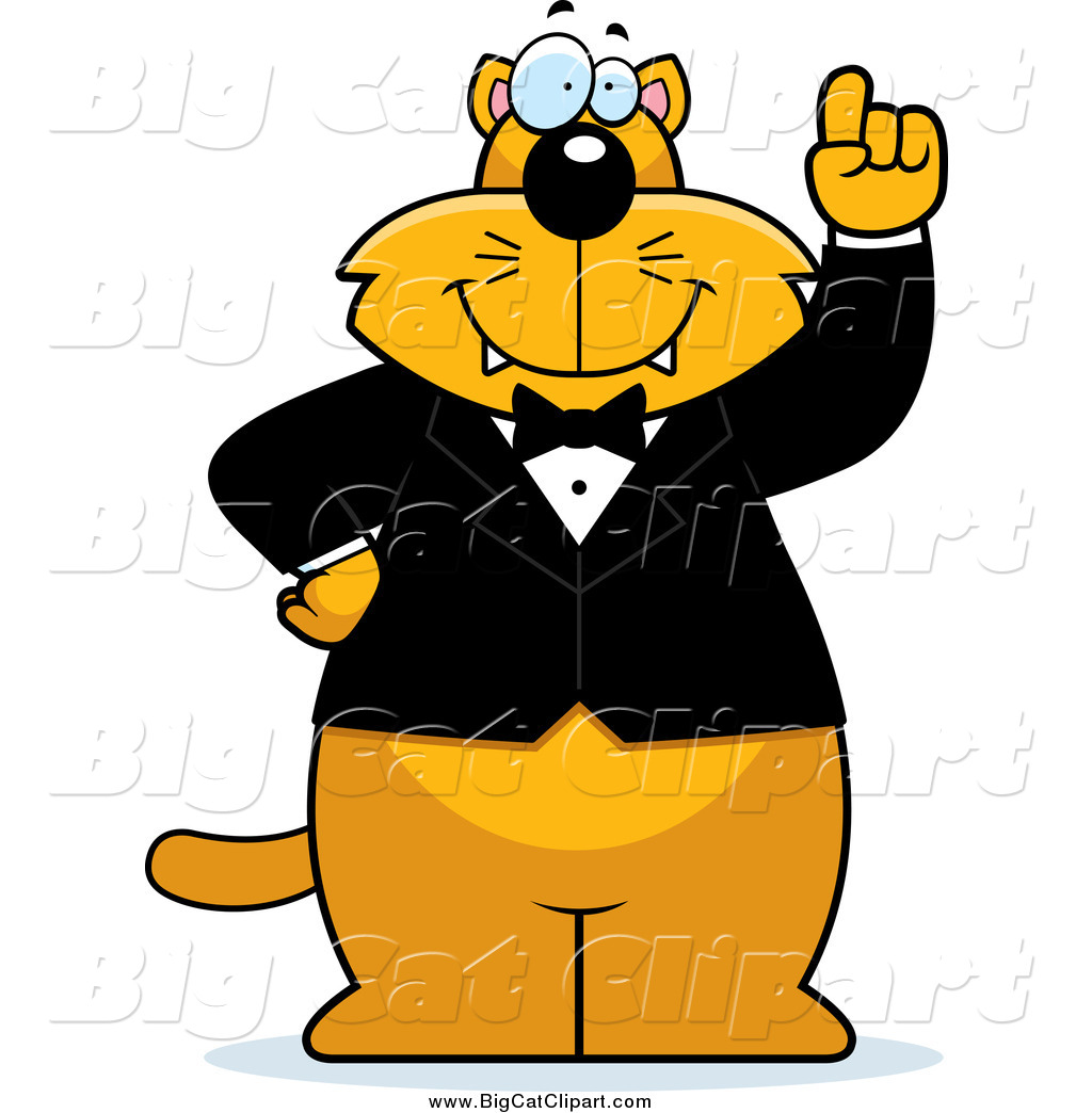 1024x1044 Big Cat Cartoon Vector Clipart Of Smart Ginger Cat Wearing