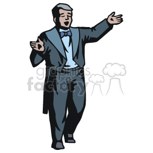 300x300 Royalty Free Guy In Tuxedo Singing Opera 160654 Vector Clip Art