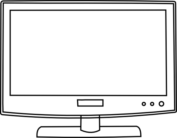 570x445 Tv Clipart Black And White