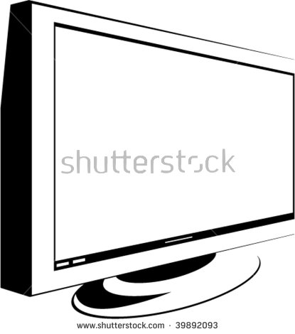 415x470 Tv Clipart Outline