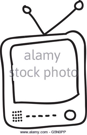 300x467 Retro Cartoon Television. Doodle Style. Illustration Clip Art