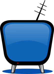 216x296 Retro Tv Blue Clip Art