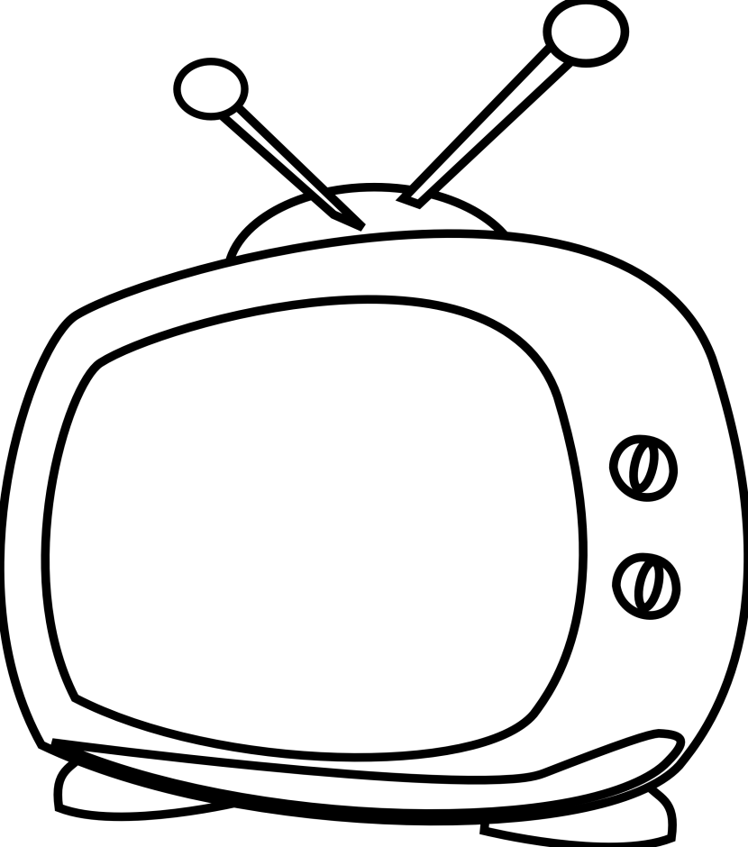 830x940 Tv Clipart Black And White