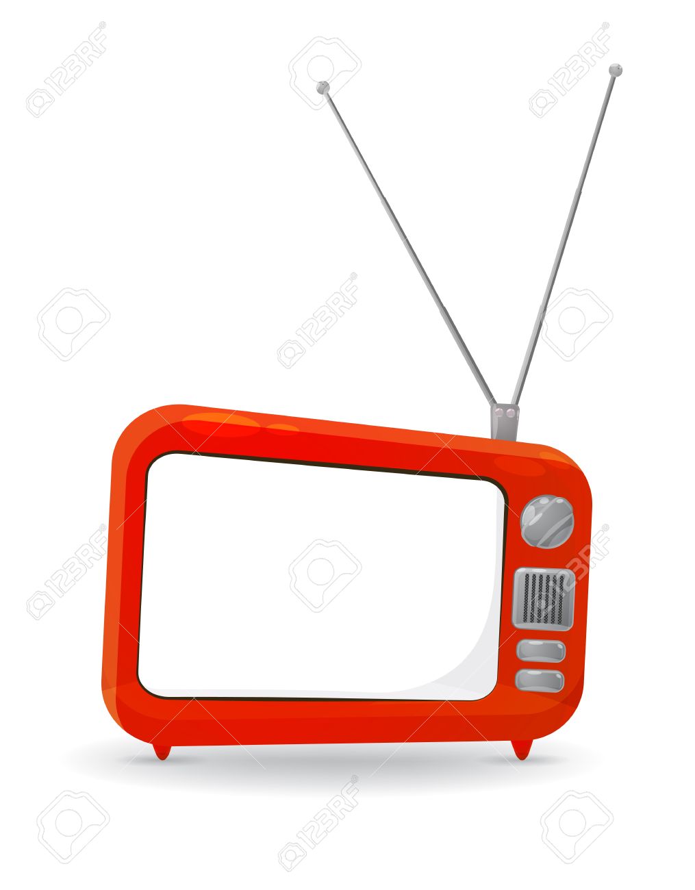 1015x1300 Colorful Cartoon Style Tv Set With A Blank Copy Space On