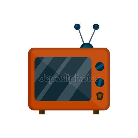 450x450 Old Retro Vintage Tv. Vector Flat Cartoon Stock Vector