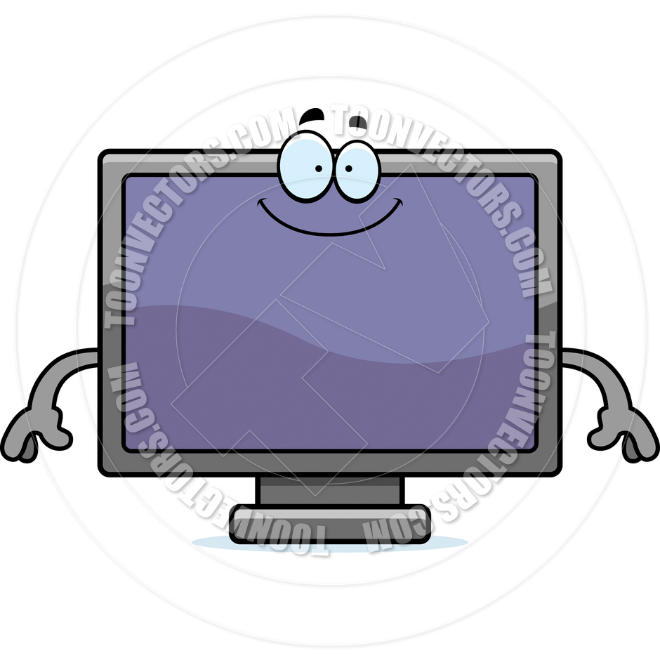 940x940 Cartoon Flat Screen Tv Happy By Cory Thoman Toon Vectors Eps