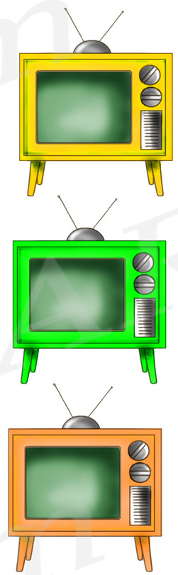 251x811 Retro Television Clipart