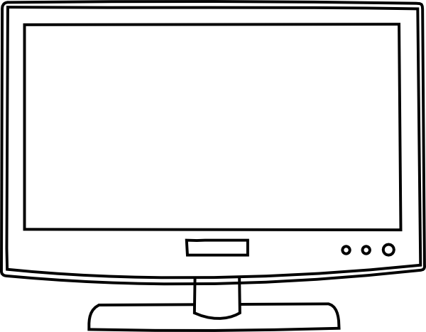 600x468 Television Outline Clip Art