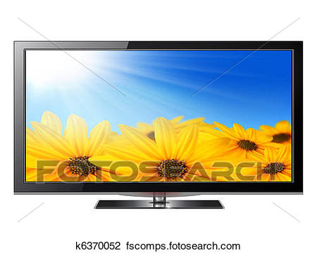 450x360 Clip Art Of Flat Screen Tv K6370052