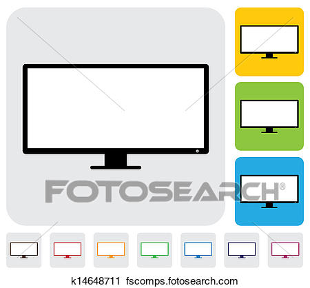 450x418 Clipart Of Lcd Or Led Flat Tv(Television) Screen Simple Vector