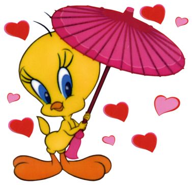 377x364 Free Valentine's Day Looney Tunes Tweety Cartoon Scrapbook Clipart