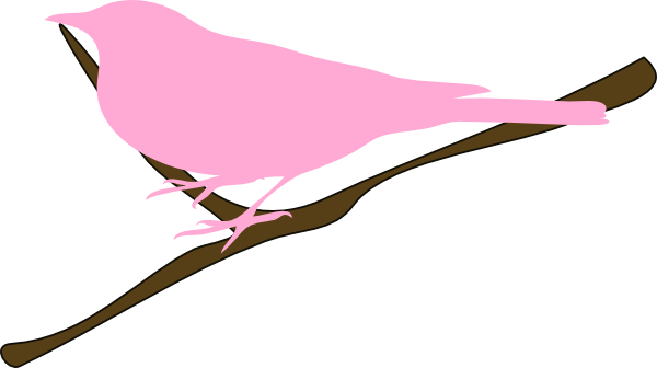 600x336 Pink Bird On Twig Clip Art