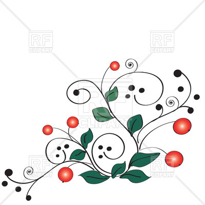 400x400 Cranberry And Curly Twigs Royalty Free Vector Clip Art Image