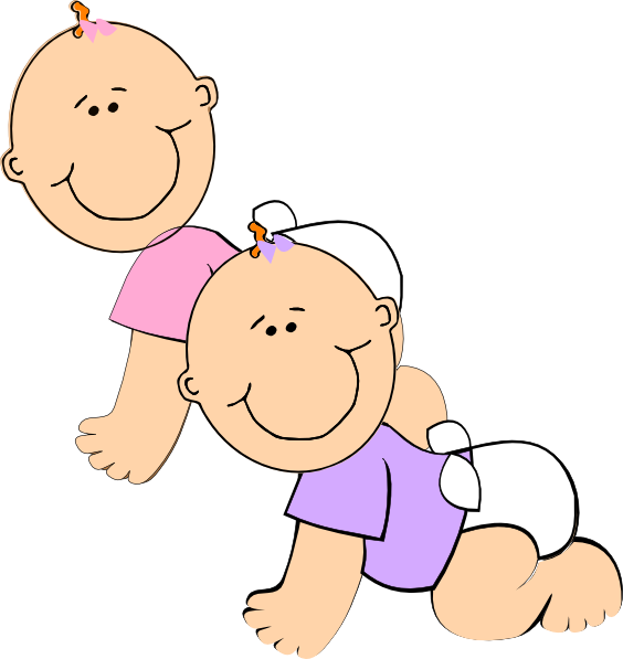 564x597 Twin Girls Clip Art