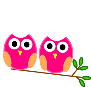 300x288 Pink Owls On Branch Clip Art
