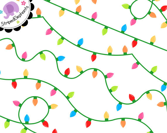 570x455 Fairy Lights Clip Art, Digital Party Lights, Christmas Twinkle