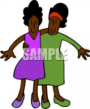 291x350 Black Sisters Clipart