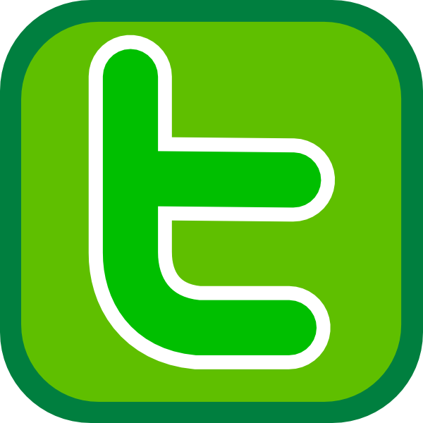 600x600 Simple Twitter Icon Green Clip Art
