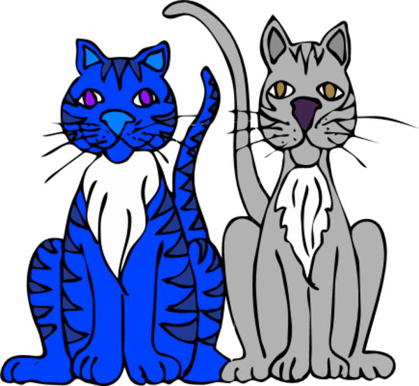 Two Cats Clipart | Free download on ClipArtMag