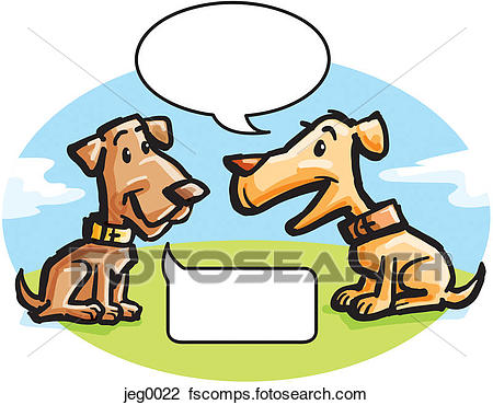 450x370 Clip Art Of Two Dogs Talking Jeg0022