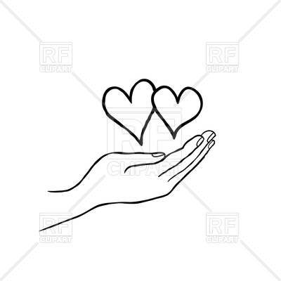 400x400 Two Heart In Love In Your Hand. Save Love Concept Royalty Free