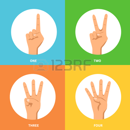 450x450 Countinge Two Three Four Hands Signs 2x2 Design Concept