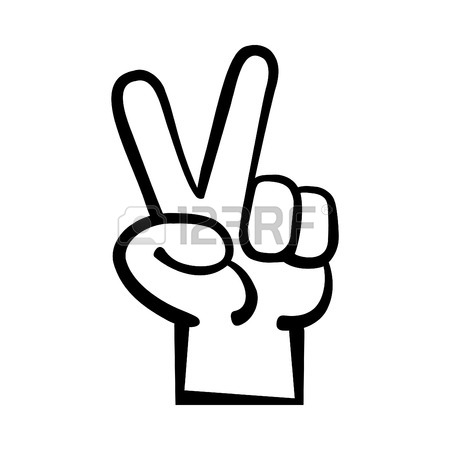 450x450 Illustration Hand With Two Fingers Up In The Peace Or Victory
