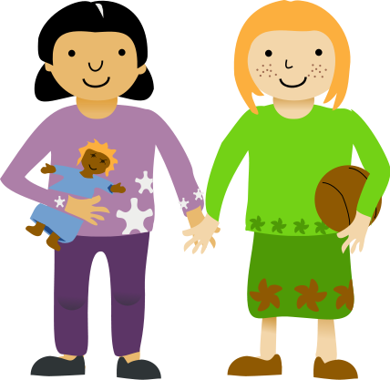 428x417 Free Two Girls Holding Hand In Hand Clip Art