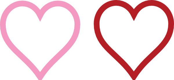 600x275 Two Hearts Lined Clip Art