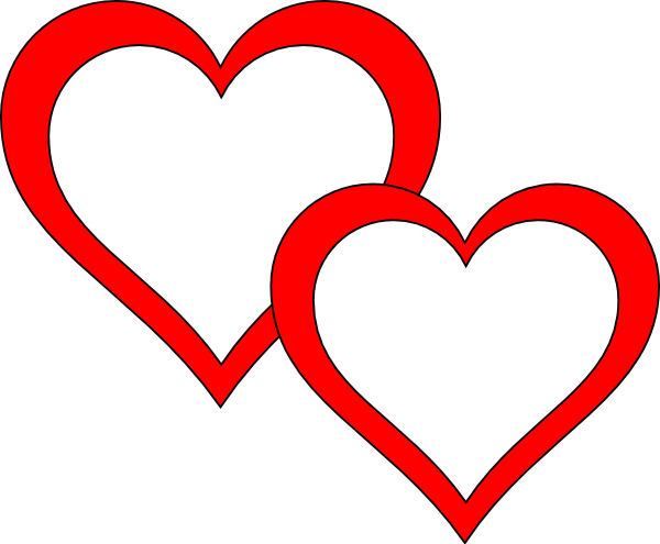600x495 Two Hearts Overlap Clip Art